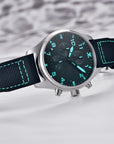 Men's Luminous Sapphire Watch – 100M Waterproof Quartz Timepiece (Blue/Green/Black) – Night Glow Feature
