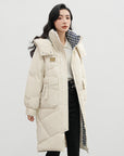 🧥 Detachable-Hood British Trench Coat – Premium Polyester | Down Cotton Filled
