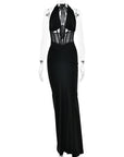 Women's Lace-up Sexy Backless Pleated Hip Dress – Street-Chic Allure