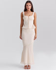 Lace Sling Small Top Sheath Slim Fishtail Two-piece Overskirt Suit WOMEN