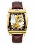 Men's Automatic Mechanical Watch – Barrel-Shaped Luminous Waterproof Chronograph