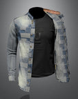 ⚡ Punk Floral Denim Shirt – Rebel with a Cause