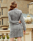 Robe de bureau à carreaux sur mesure pour femme