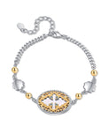 Four-Leaf Clover Shell Bracelet – Sterling Silver Luck