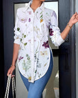 🌺 Women’s Floral Printed Vacation Shirt – Loose Casual Elegance