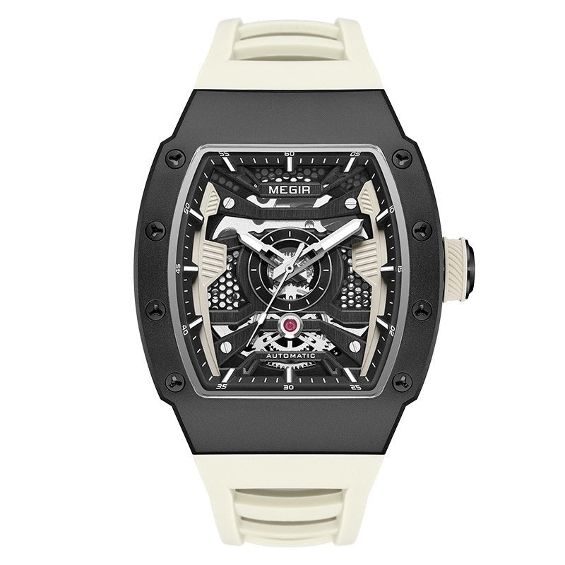 Men’s Business Mechanical Watch – 316 Stainless Steel Case with Silicone Strap