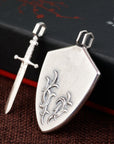 Men’s Antique Silver Sword Pendant – Vintage National Style Jewelry