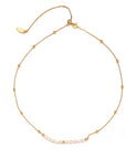 Women's Natural Mother-of-Pearl Cross-Flower Necklace – Light Luxury Gold-Plated Clavicle Chain