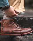 Bottines à lacets en cuir pour homme – Un style robuste et un confort tout au long de la journée