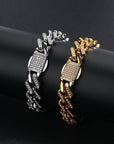 Men’s Diamond-Cut Titanium Steel Cuban Chain Set - Gold/Silver Bracelet (21cm) & Necklace (60cm) Unisex Hip-Hop Jewelry