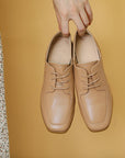 👢✨ Deep Mouth Lace-Up Leather Shoes – Modern Vintage Statement