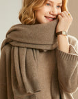 Cardigan, vêtement d'extérieur, épaulettes chaudes, écharpe pour femme