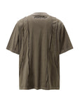 High Street American Retro Folding Patchwork Short-sleeved T-shirt Men