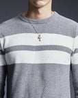 🧶✨ Men’s Striped Cotton Sweater – Timeless Comfort Meets Modern Style