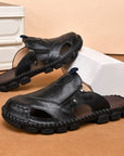 Men's Fashion Half Slippers - LazyBones' Casual Shoes (Black/Reddish Brown/Yellowish Brown)