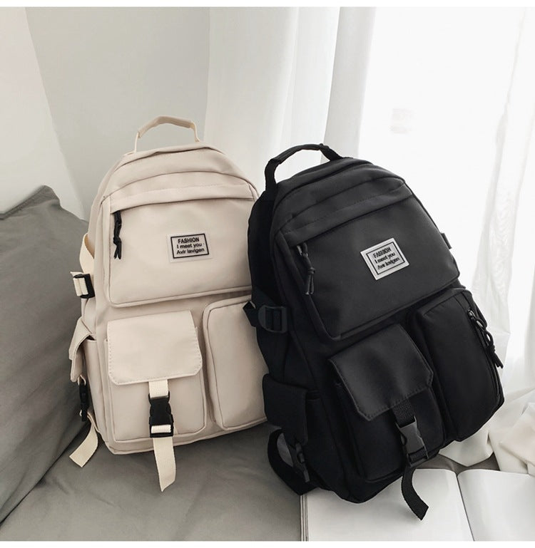 Unisex Trendy Nylon Backpack – Lightweight School & Travel Everyday Bag