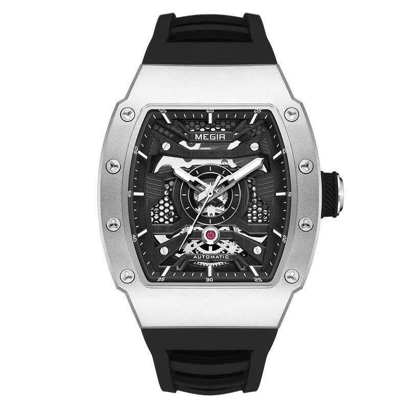 Men’s Business Mechanical Watch – 316 Stainless Steel Case with Silicone Strap