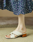 Chaussons à talons en peau de mouton FEMME