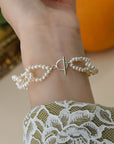 🌸 Damenarmband mit natürlichen Süßwasserperlen – 3 mm weiße Perlen (925 Sterling Silber) – Zeitlose Eleganz