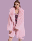 Women’s Mid-Length Faux Fur Coat – Thickened Plush Winter Outerwear