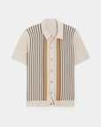 Men’s Luxury Tencel Polo Shirt – British-Inspired Striped Summer Top – Breathable & Stylish