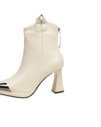 Women’s Retro Pointed-Toe Mid-Calf Boots – Elegant High-Heel PU Fashion Boots