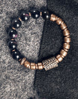🔥 Unisex-Armband aus Vulkanobsidian – Punkrock-Schmuck aus Rohstein – Schützende schwarze geometrische Perlen