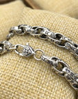 🔗✖️ Armband mit ineinandergreifenden Ringen mit sechs Zeichen – 925er Sterlingsilber