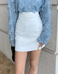Women’s Solid Color Split A-Line High Waist Slim Skirt