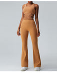 Women's Sculpting Yoga Set – Sexy Crisscross Back Tank & Flattering Horn-Leg Pants