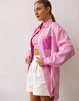 Women’s Temperament Leisure Cotton-Linen Long Sleeve Shirt – Solid Color Casual Style