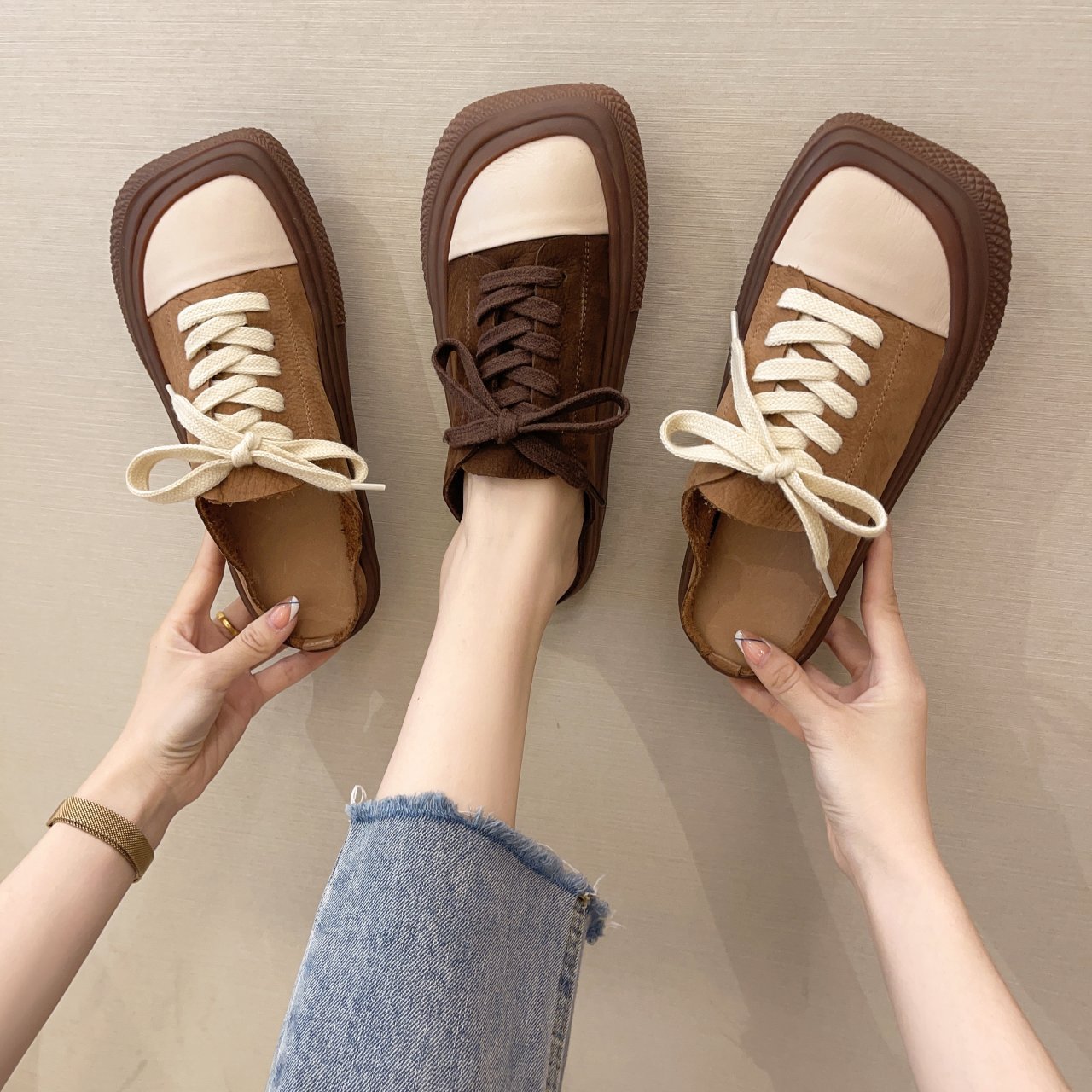 🎀 Women's Lace-Up Baotou Slippers