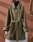 Women’s Reversible Cashmere Coat – Elegant Loose-Fit Wool Blend Outerwear