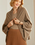 Cardigan, vêtement d'extérieur, épaulettes chaudes, écharpe pour femme