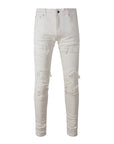 ⚡ Weiße Slim Jeans im Used-Look für Herren – ein Must-have für die Streetwear