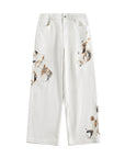 Men's Color-Block Denim Pants - Straight Leg Streetwear Jeans