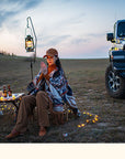 Women’s Ethnic Vintage Print Shawl – Double-Sided Tassel Artistic Cloak