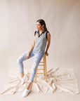 ✨ Jean court déchiré taille haute pour femme – Denim bleu clair vieilli (S-XL)