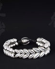 Men’s 999 Sterling Silver Wheat Ear Bracelet – Original Design Beaded Style