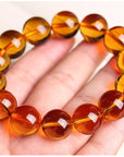 WOMEN Kumquat Yellow Pixiu Crystal Bracelet – Wealth-Attracting Ethnic Jewelry – Natural Stone & Sequins