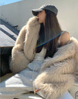 Loose Casual Hooded Warm Faux Fur Jacket