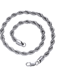 Men’s Stainless Steel Twist Chain Necklace – Hip-Hop Style 18K Gold/Silver Plated Chain with Durable Finish & Multiple Length Options