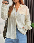 Women’s Loose Color Block Sweater – Relaxed Chic in Apricot