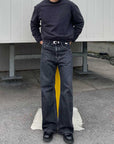 Schwarze Stonewashed Loose Straight Jeans HERREN