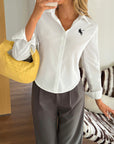 Women’s Casual Open-Front Long Sleeve Shirt – Minimalist Chic with Everyday Elegance