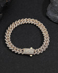 Men's 8mm Cuban Link Bracelet - Gold/Platinum Zircon Hip Hop Jewelry (7/8/9 Inch)