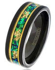 8mm Black Rose Gold Tungsten Ring – Unisex Electroplated Wedding Band – Scratch-Proof Luxury