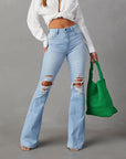 Women’s Fashion Wide-Leg Jeans – High-Waist Chic with Effortless Temperament