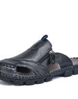 Men's Fashion Half Slippers - LazyBones' Casual Shoes (Black/Reddish Brown/Yellowish Brown)