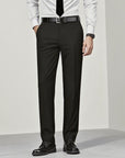 Pantalon de costume habillé pour homme – Pantalon de ville coupe droite, confortable, infroissable et au style classique pour le bureau
